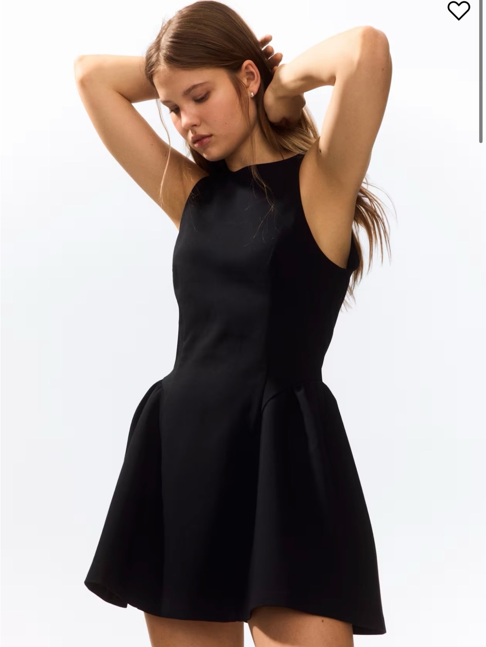 NWT H&M Black Sleeveless Fit & Flare Mini Dress Medium M Skater Cocktail Party